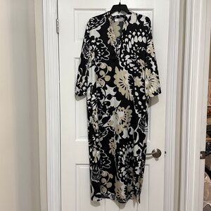 Natori Caftan (Kaftan) Lounge Dress SMALL Pull Over Kimono w/ pockets